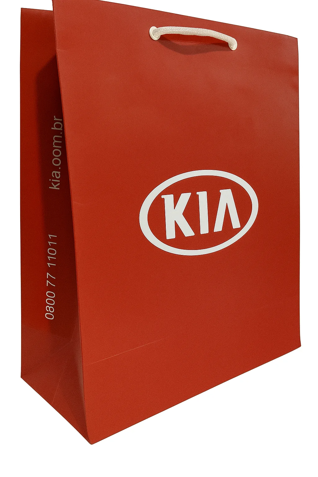Fotografia real de amostras de sacolas personalizadas, referência Kia