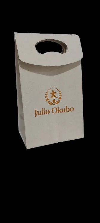 Fotografia real de modelos de sacolas de papel personalizadas, referência alca-vazada