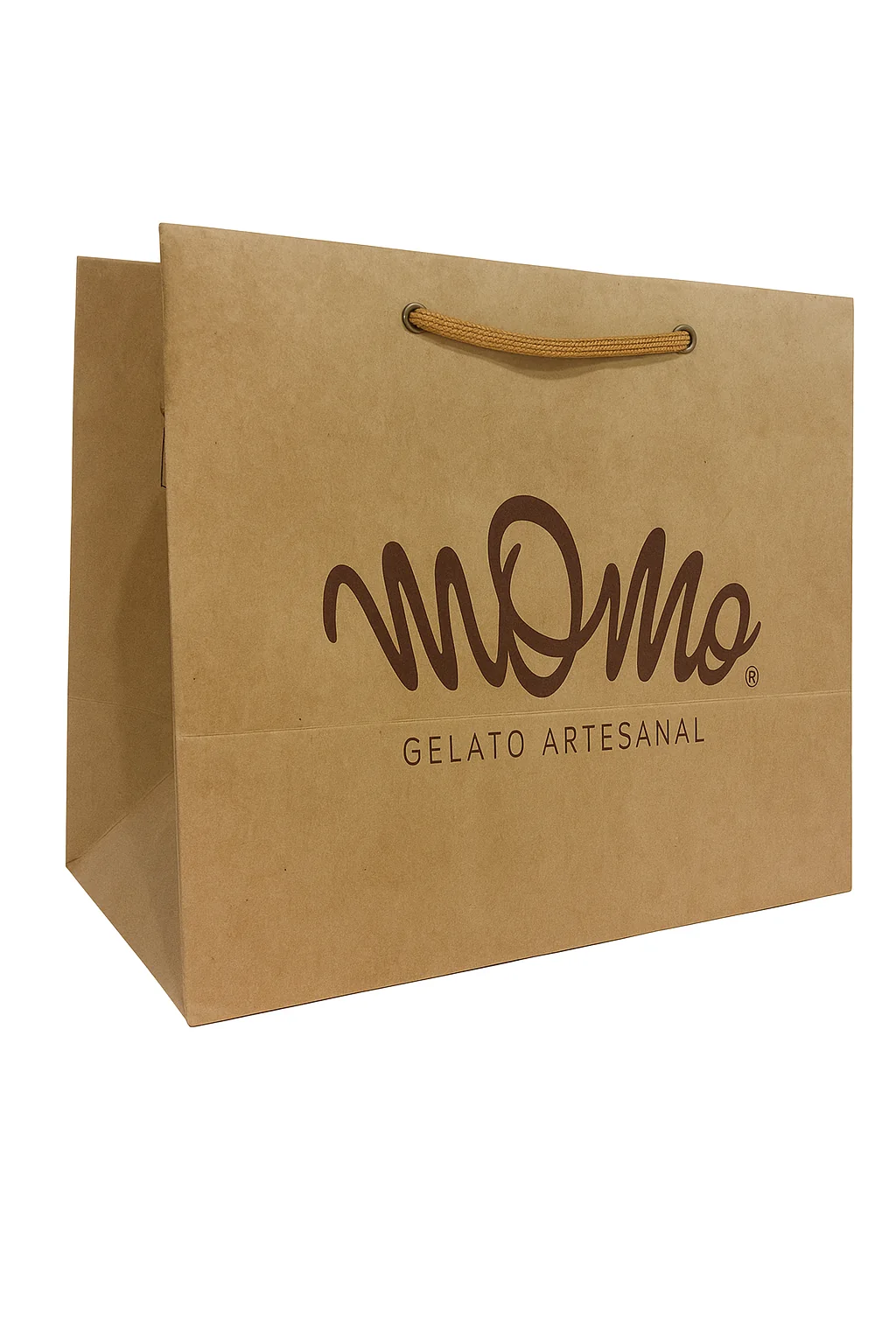 Fotografia real de modelos de sacolas de papel personalizadas, referência kraft