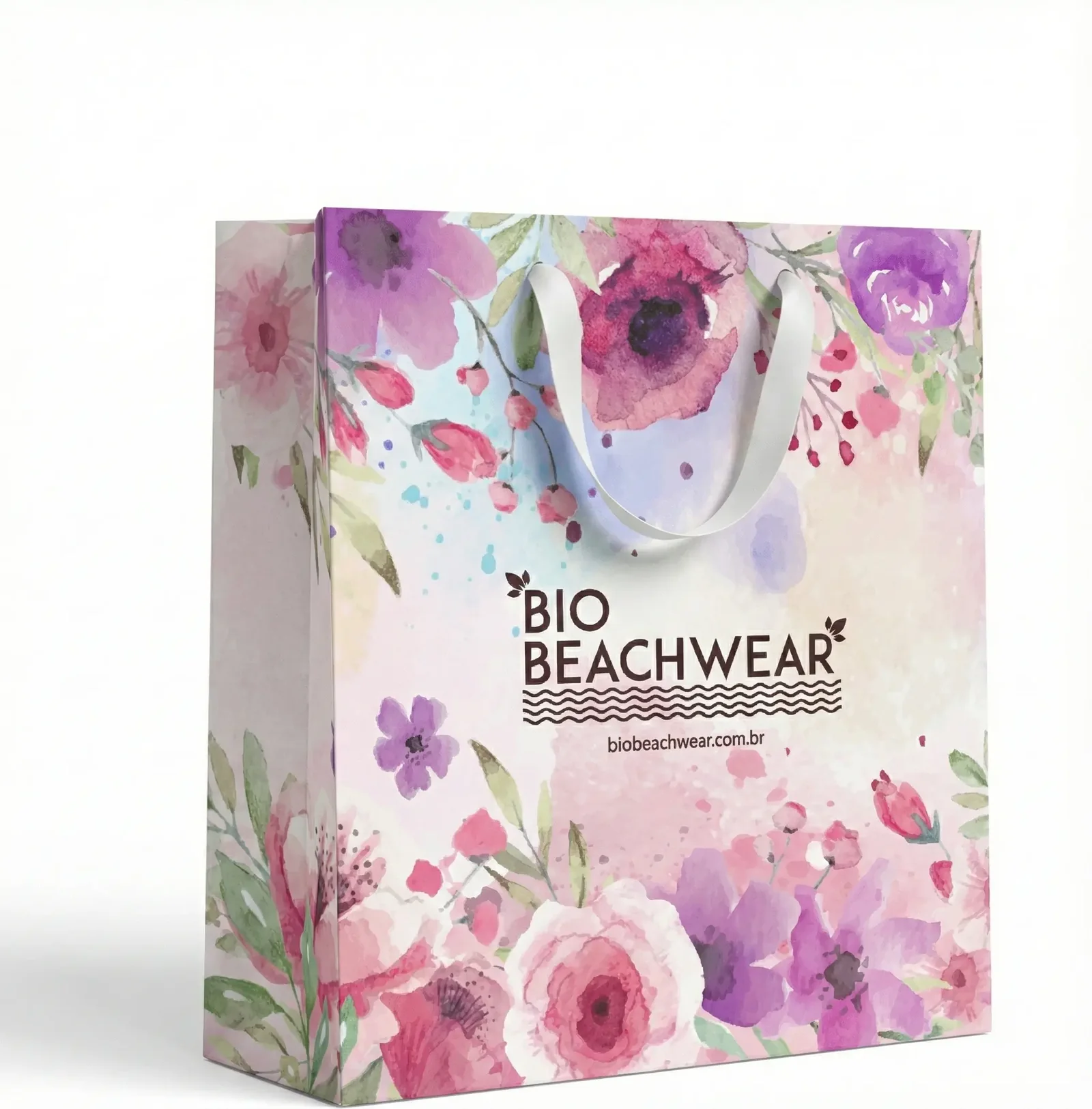 Fotografia real de portfólio de sacolas personalizadas, referência loja-bio-beachwear