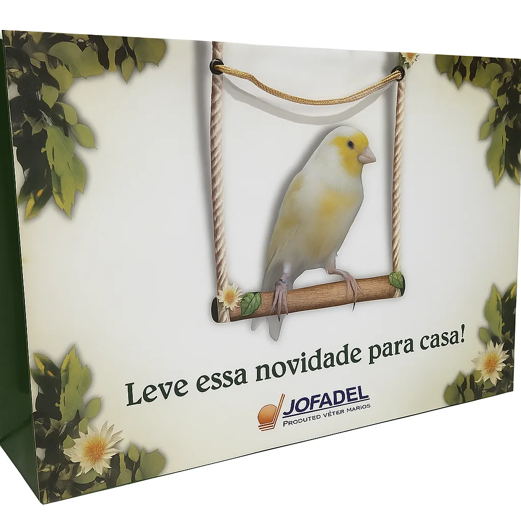 Fotografia real de sacolas de papel em formato horizontal, referência Jofadel