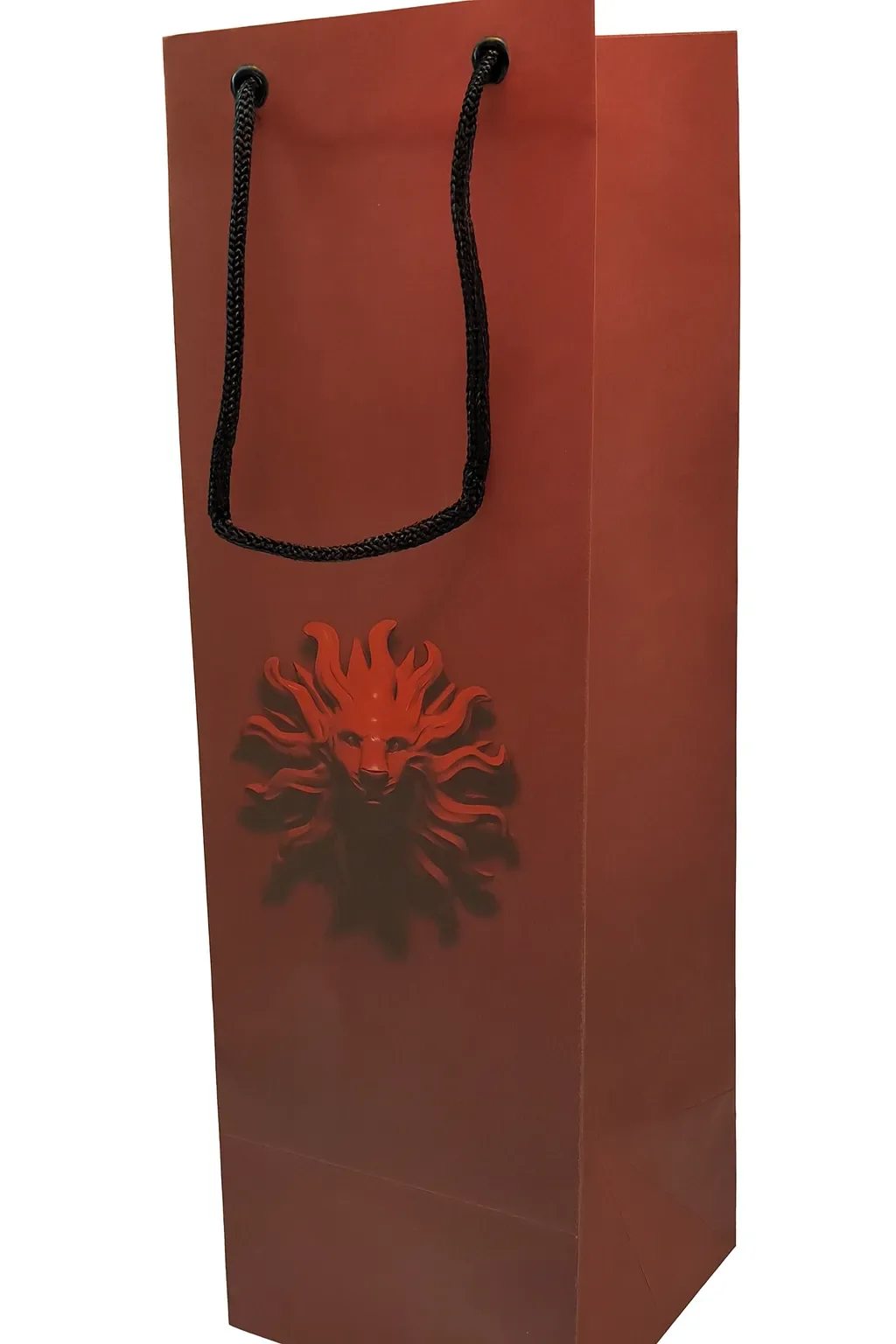 Fotografia real de sacolas de papel para uma garrafa, referência Sacola vermelha