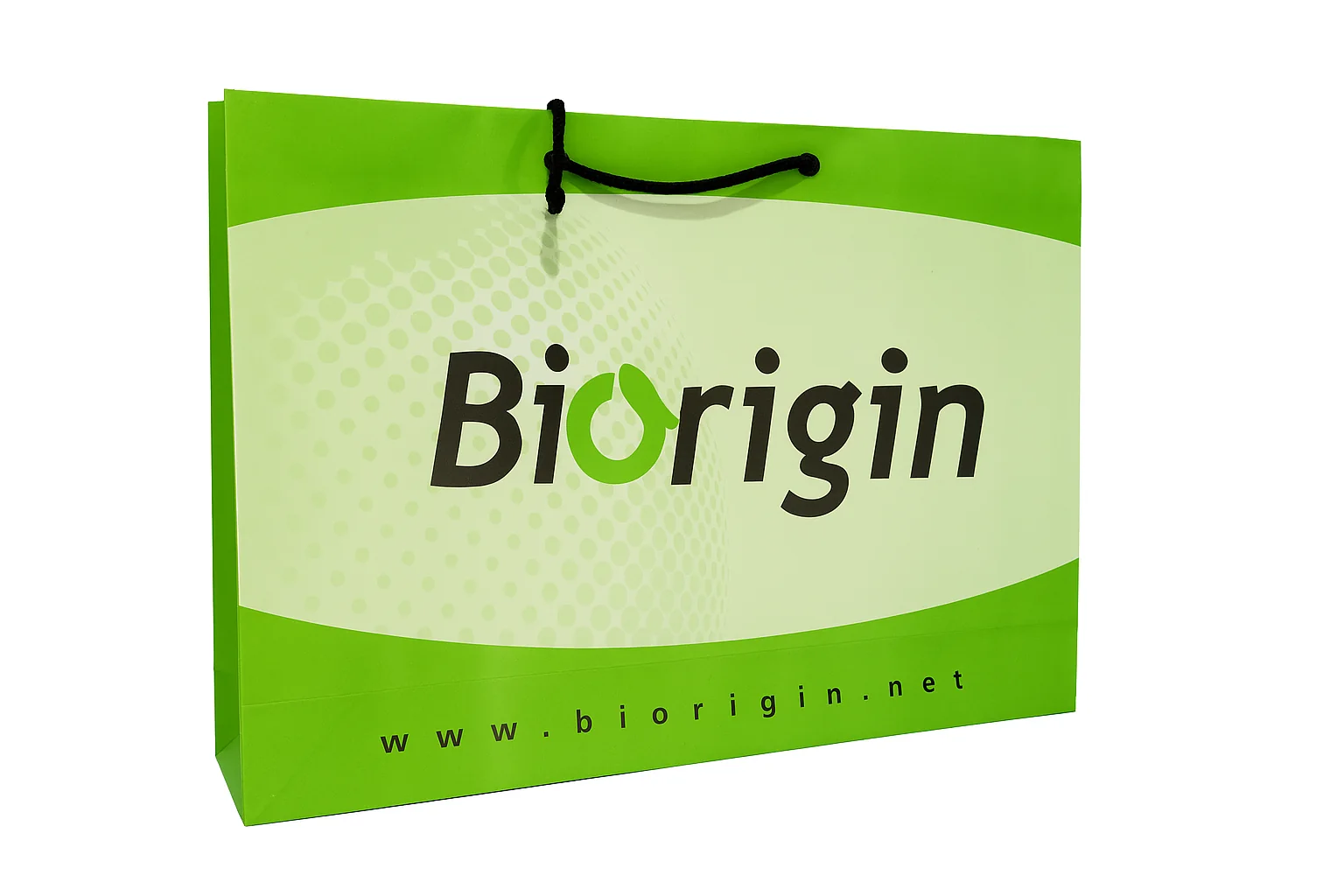 Fotografia real de projetos de sacolas personalizadas para eventos, referência Biorigin