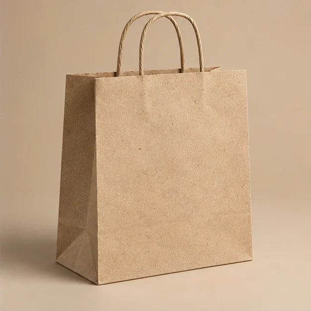 Exemplo ilustrativo de papel de aparência texturizada para sacolas recicladas